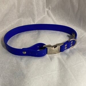 Auburn Leather Crafters Dog Collar Faux Waterproof Blue Side Quick Release